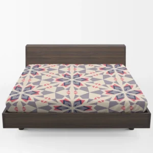 Pink Blue Kaleidoscope Floral Pattern Fitted Sheet 1
