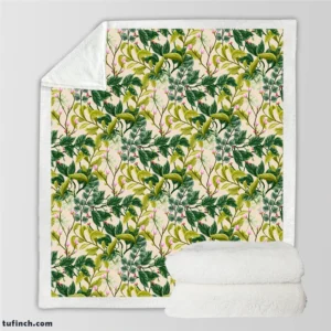 Realistic Flower Leaves Background Sherpa Fleece Blanket