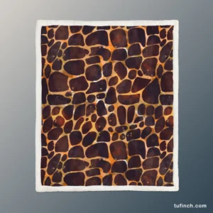 Realistic Giraffe Skin Sherpa Fleece Blanket 1