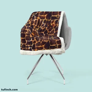 Realistic Giraffe Skin Sherpa Fleece Blanket 2