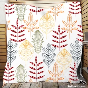 Red Lace Hand Drawn Design Quilt Blanket