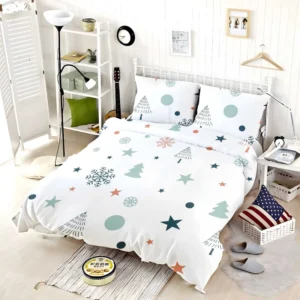 Retro Styled Christmas Pattern Background Bedding Set