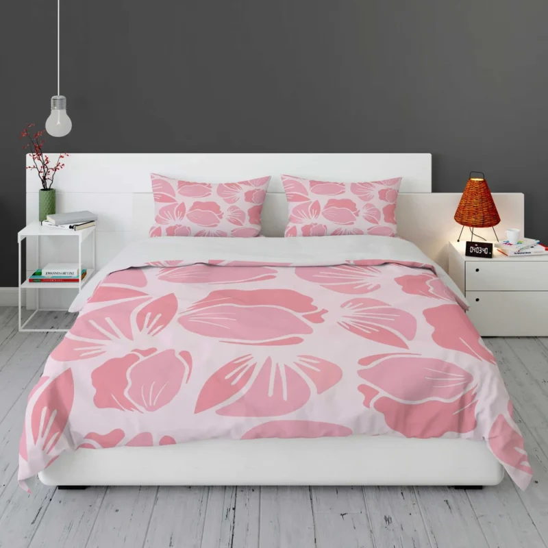 Rose Pink Floral Petals Bedding Set 1