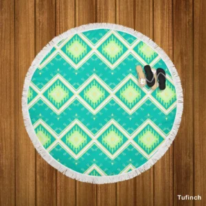 Shweshwe Diamond Ikat Design Round Beach Towel