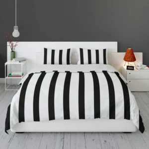 Simple Black Striped Background Pattern Bedding Set 2