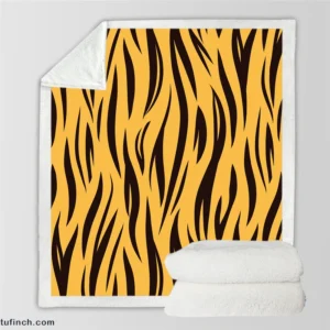 Stripe Tiger Print Sherpa Fleece Blanket