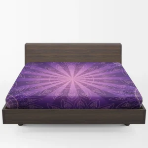 Stylish Purple Mandala Pattern Fitted Sheet 1