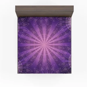 Stylish Purple Mandala Pattern Fitted Sheet