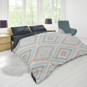 Tribal Ethnic Square Pattern Duvet Cover 1