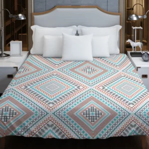 Tribal Ethnic Square Pattern Duvet Cover