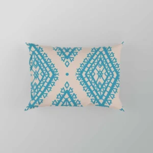 Tribal Ikat Blue Rhombus Design Pillow Case
