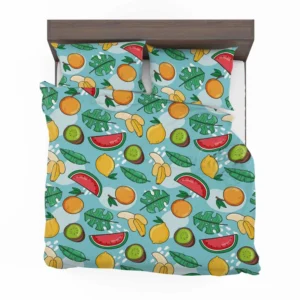 Tropical Fruit and Leave Pattern  Bedding Set 1