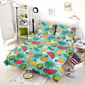 Tropical Fruit and Leave Pattern  Bedding Set