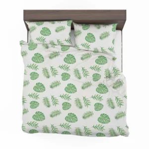 Tropical Green Leaves Pattern Bedding Set 1