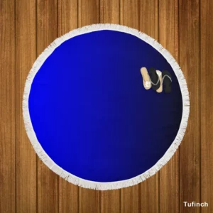 Vivid Blue To Midnight Gradient Round Beach Towel