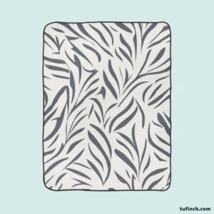 Wild Leafy Minimalistic Fleece Blanket 1