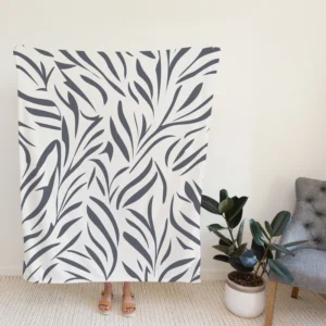 Wild Leafy Minimalistic Fleece Blanket