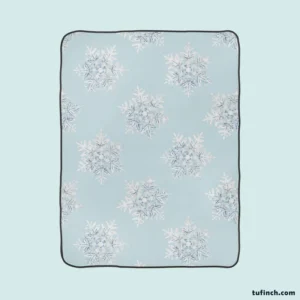 Winter Snowflake Seamless Pattern Fleece Blanket 1