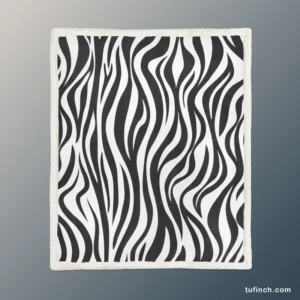 Zebra Skin Stripe Print Sherpa Fleece Blanket 1