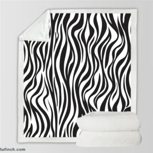Zebra Skin Stripe Print Sherpa Fleece Blanket