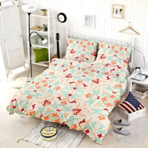 Zentangle Styled Geometric Ornament Pattern Bedding Set