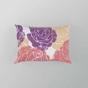 Colorful Drawn Roses Pillow Case