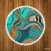3d Liquid Abstract Design Round Beach Towel