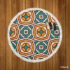 Abstract Batik Pattern Round Beach Towel