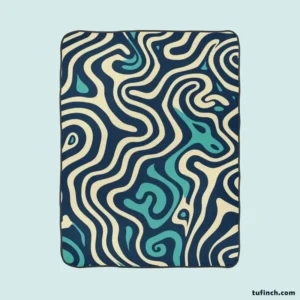 Abstract Blue Swirl Fleece Blanket 1