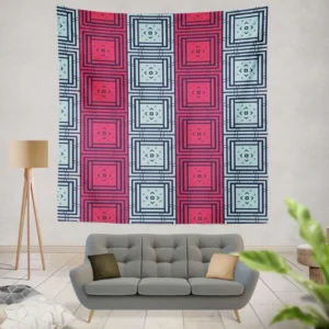 Abstract Square Two Colored Wall Tapestry