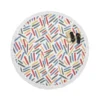 Abstract Watercolor Lines Pattern Round Beach Towel