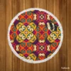 African Falk Art Pattern Round Beach Towel