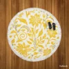 Amazing Yellow Flowers Pattern Round Beach Towel