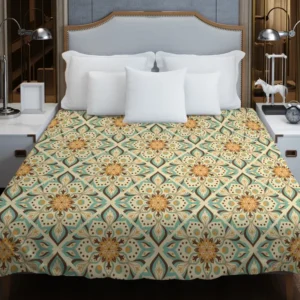 Arabesque Floral Pattern Duvet Cover