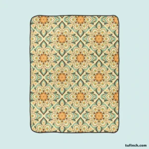 Arabesque Floral Pattern Fleece Blanket 1