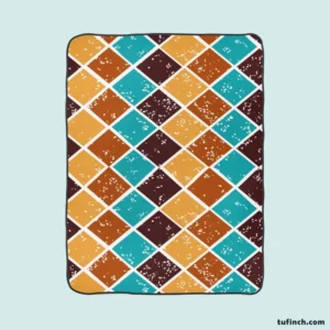 Argyle Pattern Patchwork Design Fleece Blanket 1