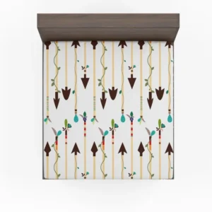 Arrow Pattern White Background Fitted Sheet