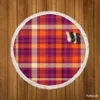 Attractive Colorful Check Pattern Plaid Round Beach Towel