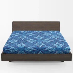 Azulejo Ikat Pattern Fitted Sheet 1