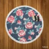 Baby Roses Hand Paint Round Beach Towel