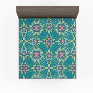 Ball Blue Pink Mexican Talavera Pattern Fitted Sheet