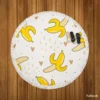 Banana Love Pattern Round Beach Towel