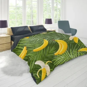 Banana Palm Leaf Pattern Duvet Cover 1