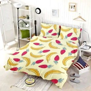 Banana Strawberry Pattern Bedding Set