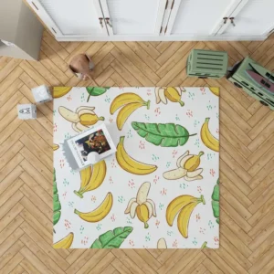 Bananas Banana Leaves Pattern Rug