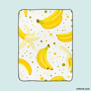 Bananas Pattern White Background Fleece Blanket 1