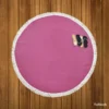 Bashful Pink Solid Color Round Beach Towel