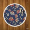 Batik Floral Print Round Beach Towel