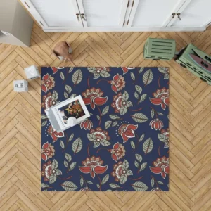 Batik Floral Print Rug