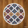 Batik Ikat Geometric Pattern Round Beach Towel